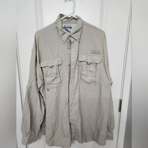Columbia PFG mens shirt XL long sleeve pockets vented outdoor wear